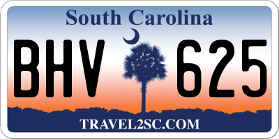 SC license plate BHV625