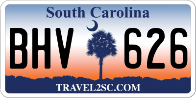 SC license plate BHV626