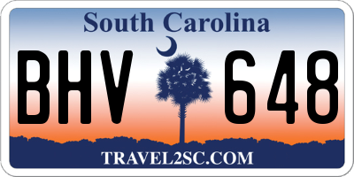 SC license plate BHV648
