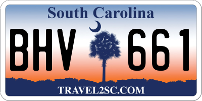 SC license plate BHV661