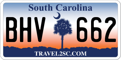 SC license plate BHV662