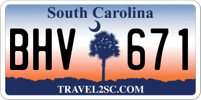 SC license plate BHV671