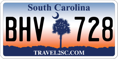 SC license plate BHV728