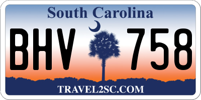 SC license plate BHV758
