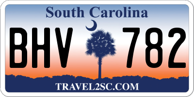 SC license plate BHV782