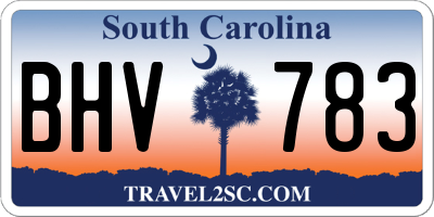 SC license plate BHV783