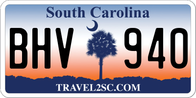 SC license plate BHV940
