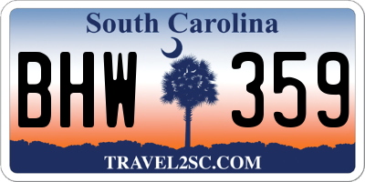 SC license plate BHW359