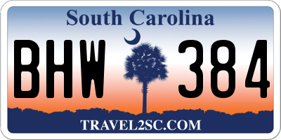 SC license plate BHW384