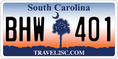 SC license plate BHW401