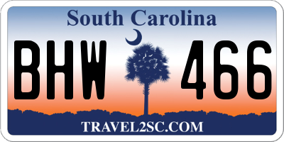 SC license plate BHW466