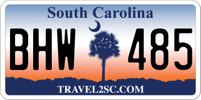 SC license plate BHW485