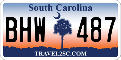 SC license plate BHW487