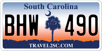 SC license plate BHW490
