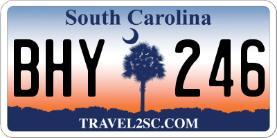 SC license plate BHY246