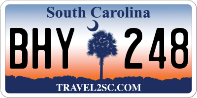 SC license plate BHY248