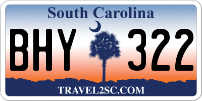 SC license plate BHY322