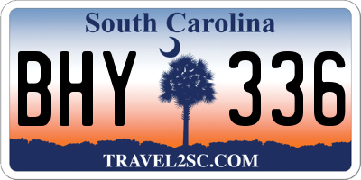 SC license plate BHY336