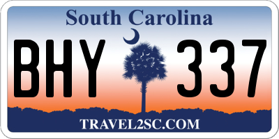 SC license plate BHY337
