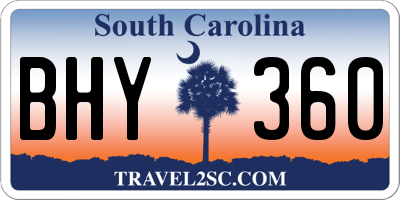 SC license plate BHY360