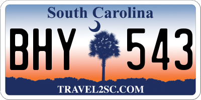 SC license plate BHY543