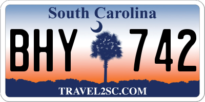 SC license plate BHY742