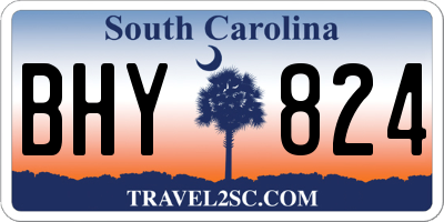 SC license plate BHY824