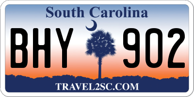 SC license plate BHY902