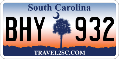 SC license plate BHY932