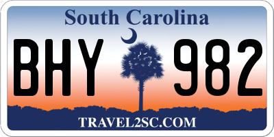 SC license plate BHY982