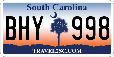 SC license plate BHY998