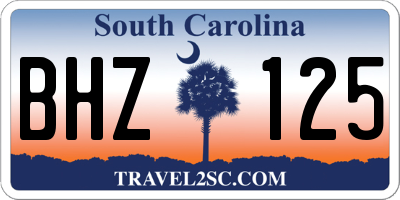SC license plate BHZ125