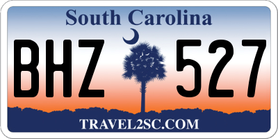 SC license plate BHZ527
