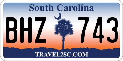 SC license plate BHZ743