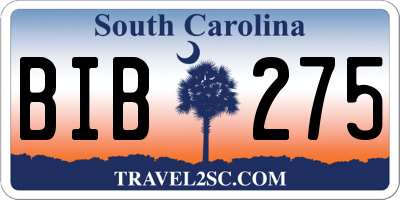 SC license plate BIB275
