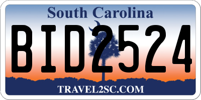 SC license plate BID2524