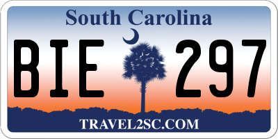 SC license plate BIE297