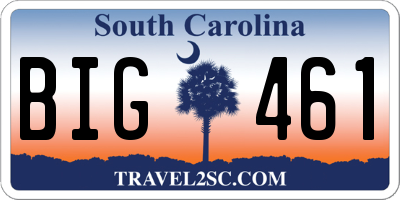 SC license plate BIG461