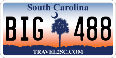 SC license plate BIG488