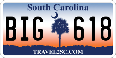 SC license plate BIG618