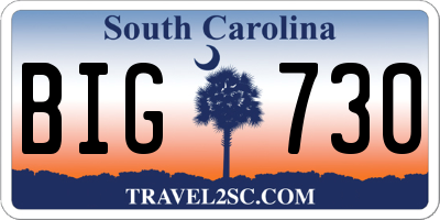 SC license plate BIG730