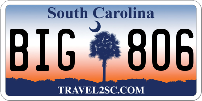 SC license plate BIG806