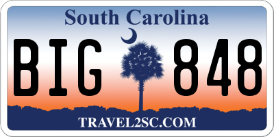 SC license plate BIG848