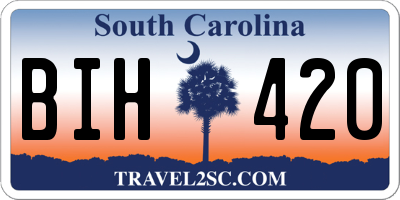 SC license plate BIH420