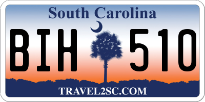 SC license plate BIH510