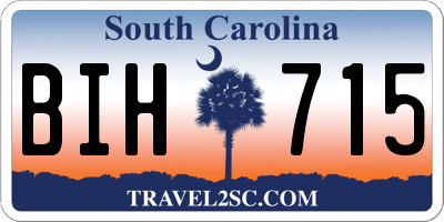 SC license plate BIH715