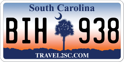 SC license plate BIH938
