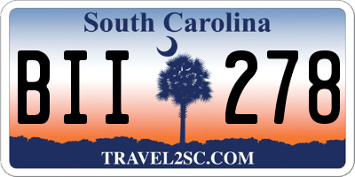 SC license plate BII278