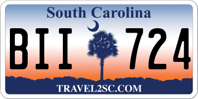 SC license plate BII724