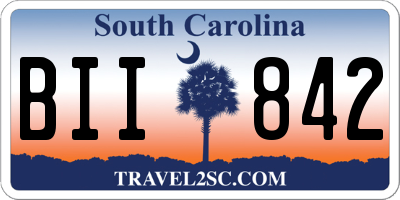 SC license plate BII842